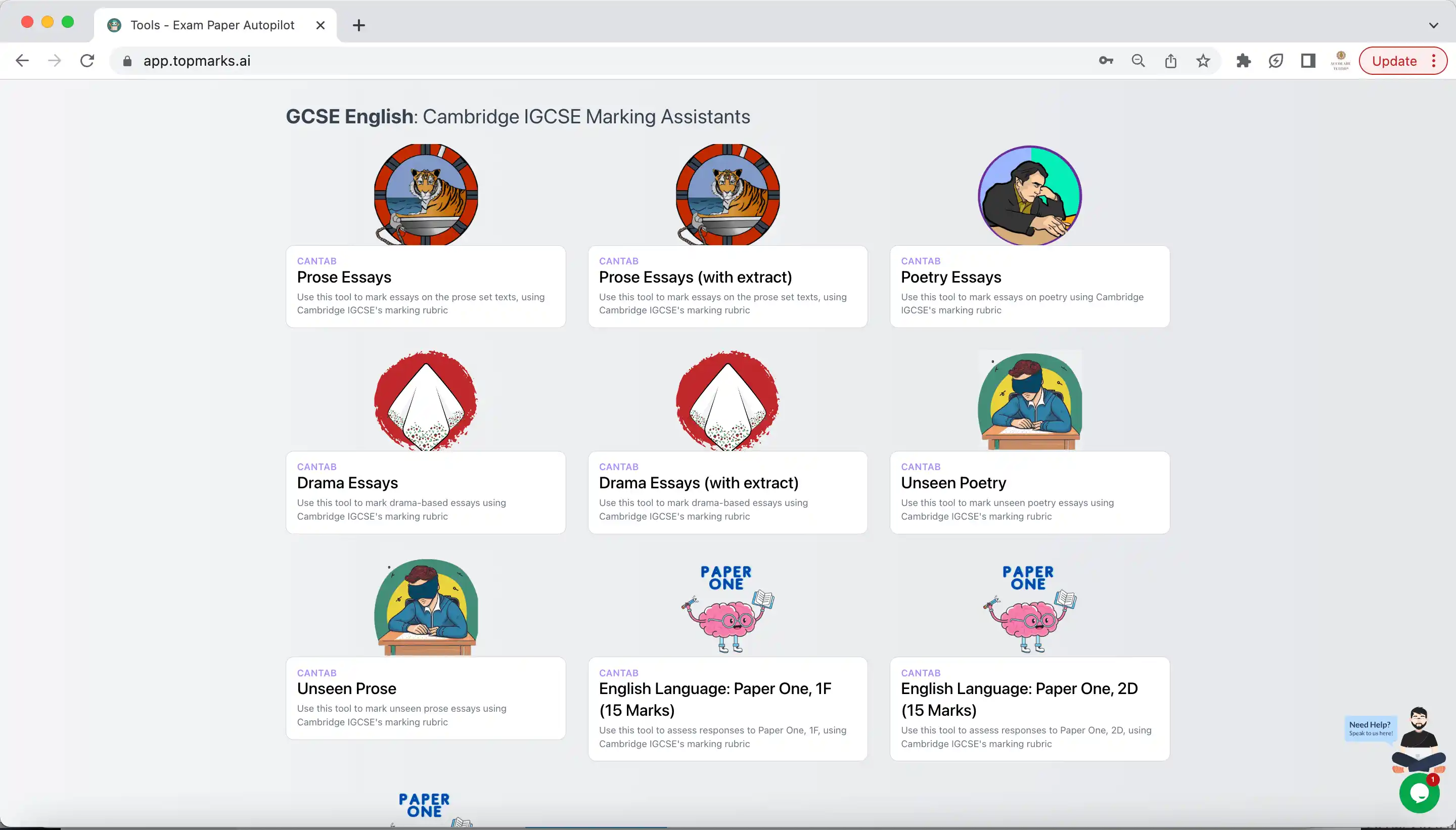 Prebuilt Rubrics - Top Marks AI feature screenshot